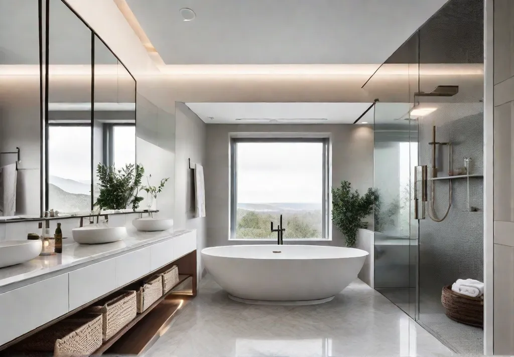 A bright and airy small bathroom with a spa like atmosphere