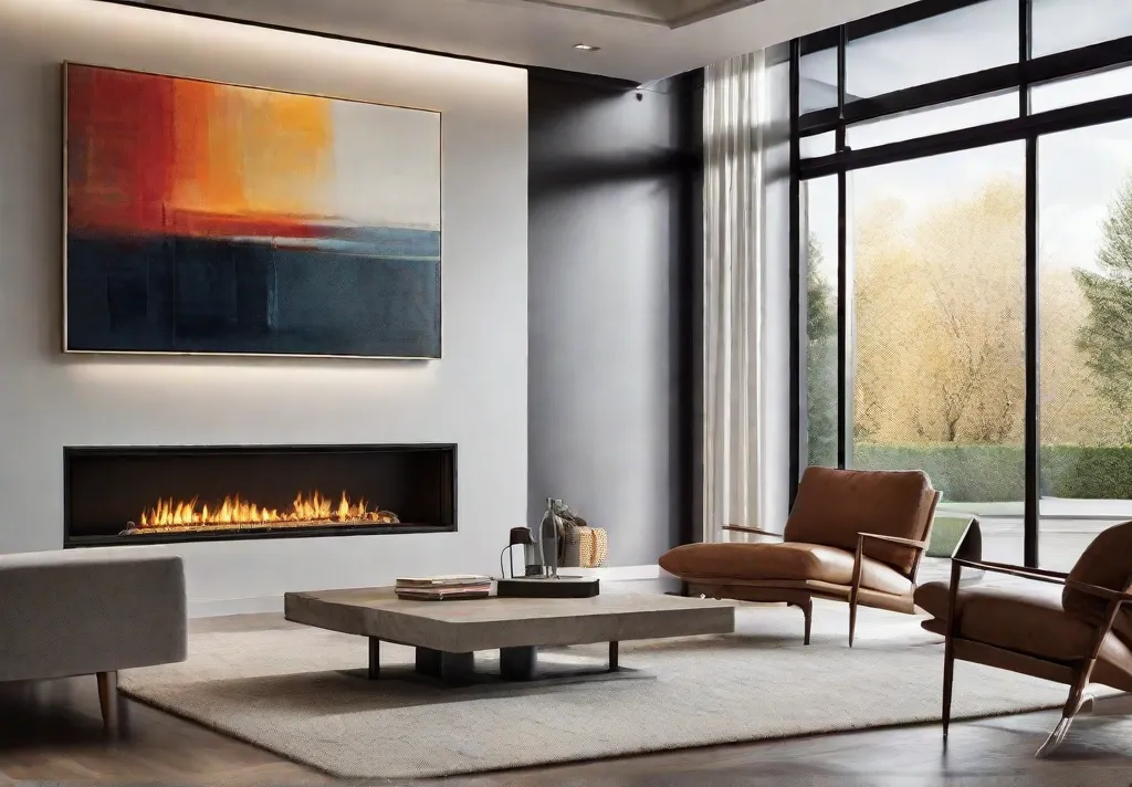 A modern living room centered around a sleek
