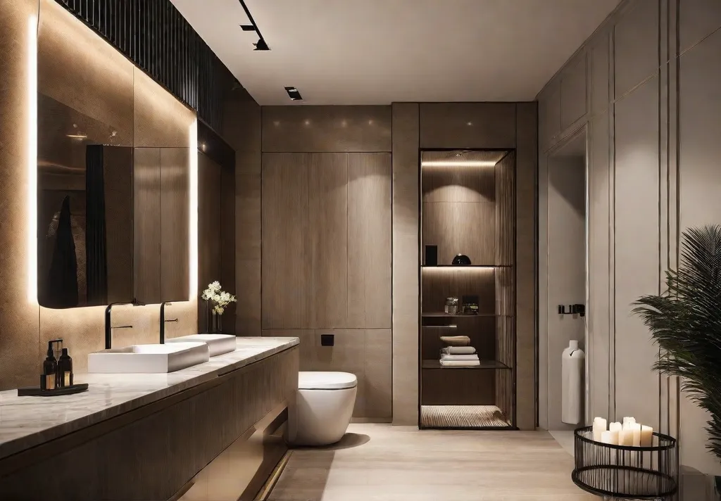 A small bathroom transformed into a luxurious oasis with stylish fixtures
