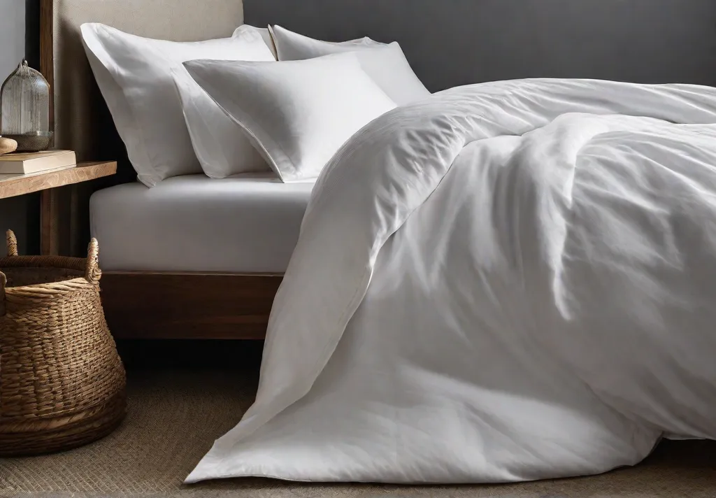 An image of soft inviting bedding in natural materials like cotton or
