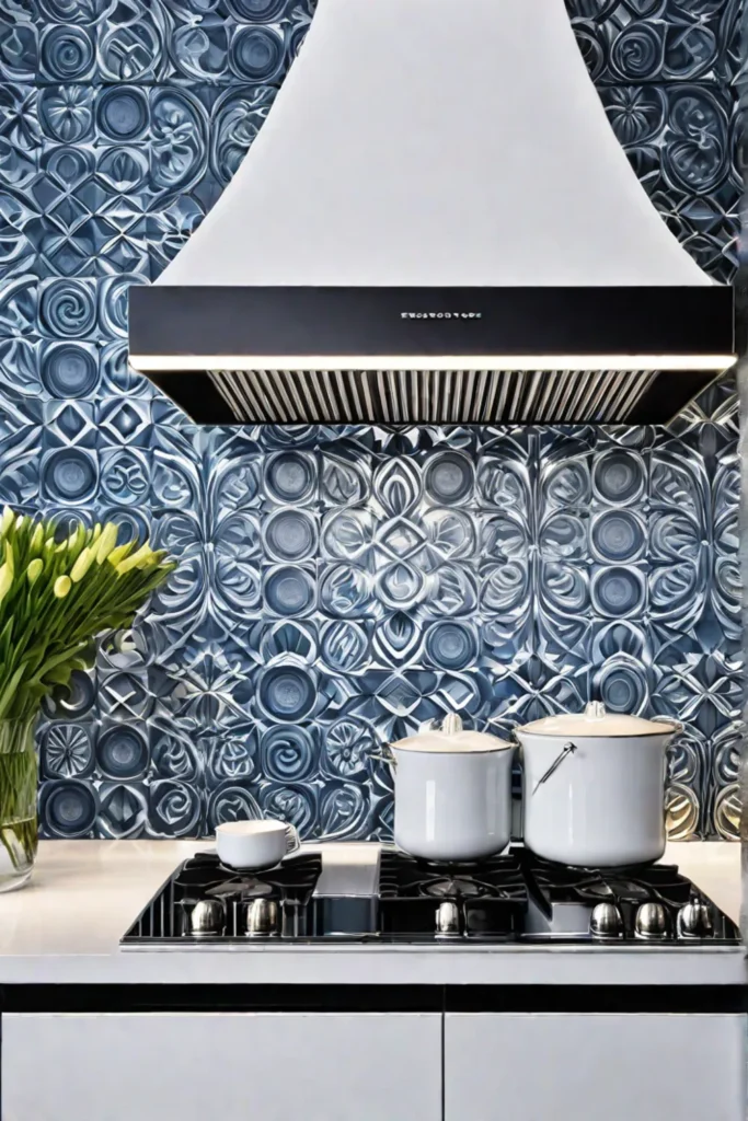 Decorative wallpaper or backsplash tiles transforming a kitchen