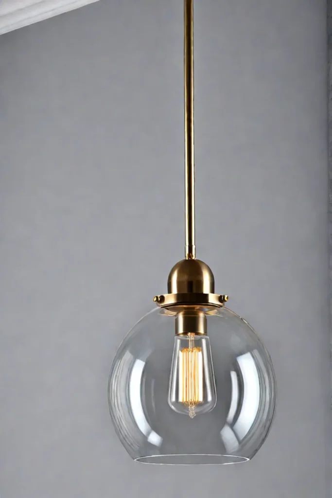 Geometric brass pendant light