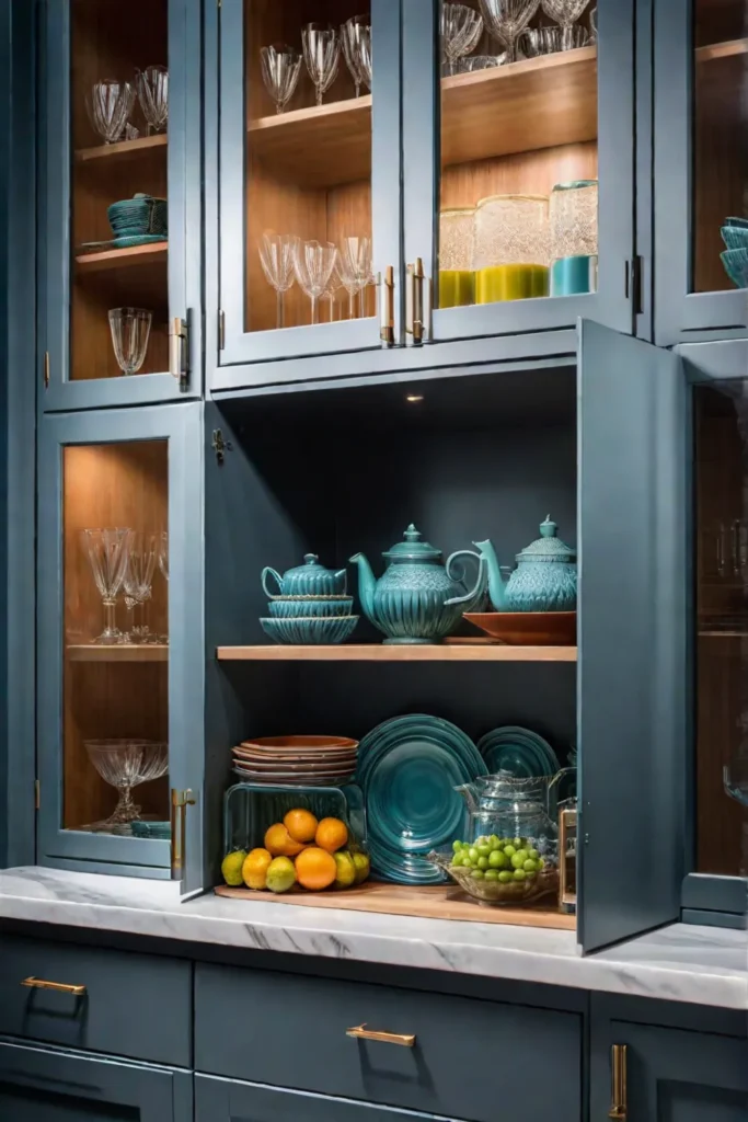 Glassfronted cabinets