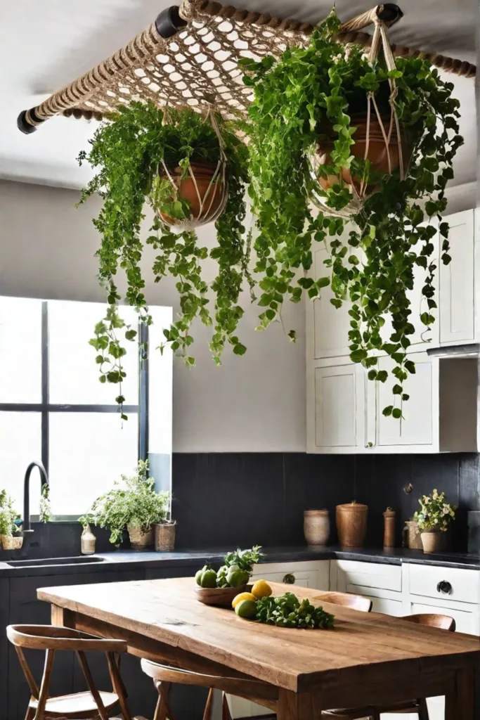 Hanging kitchen plants