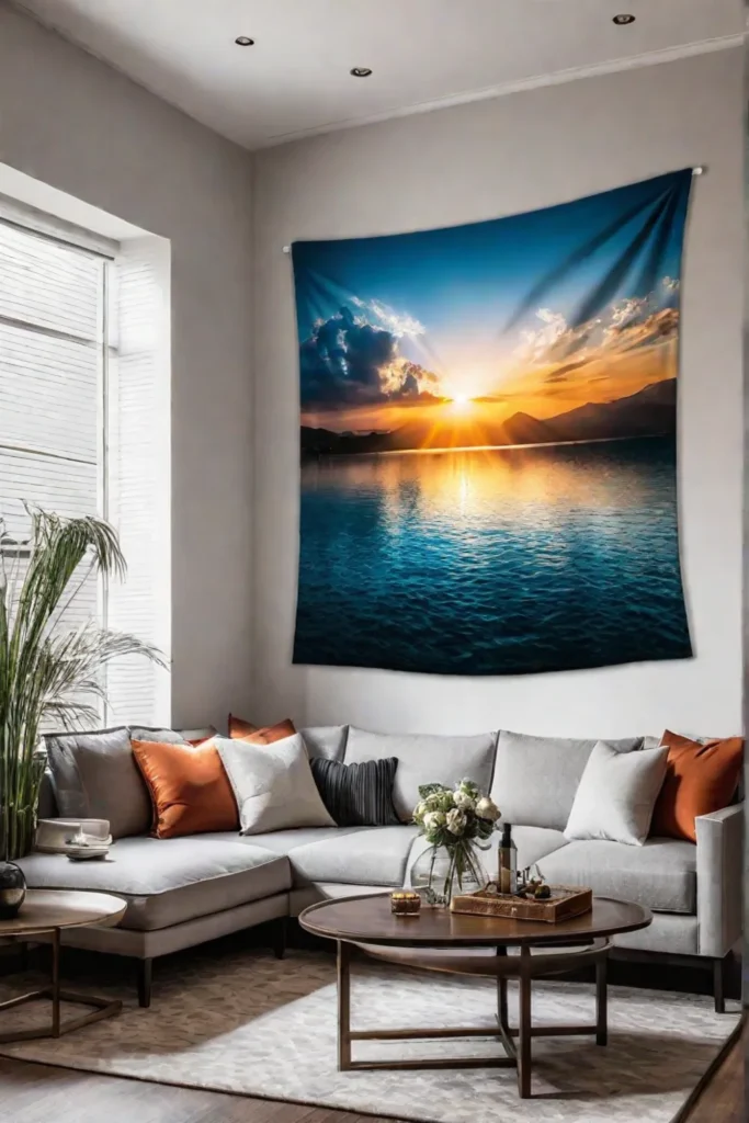 Living room with personalized wall art and decor