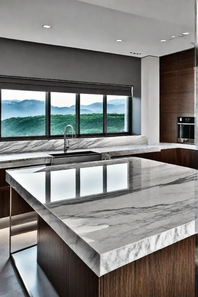 Luxurious natural stone countertops with striking patterns