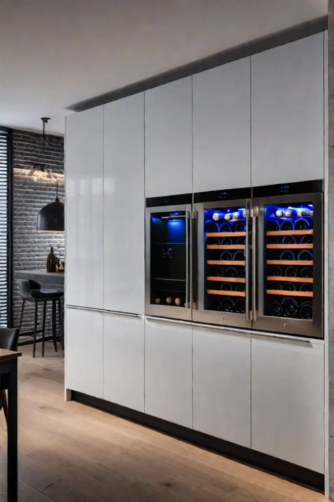 Luxury kitchen appliances seamlessly integrated into the design