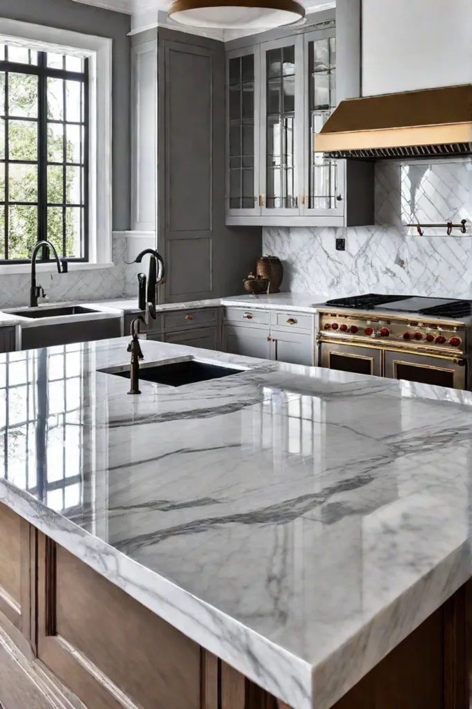Marble kitchen countertop