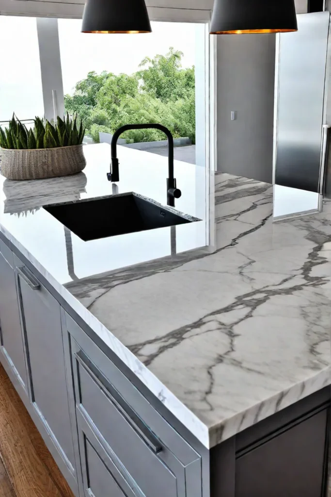 Marblelike kitchen countertops