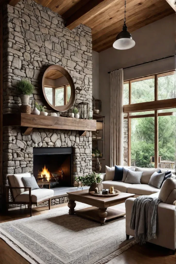 Natural elements in living room