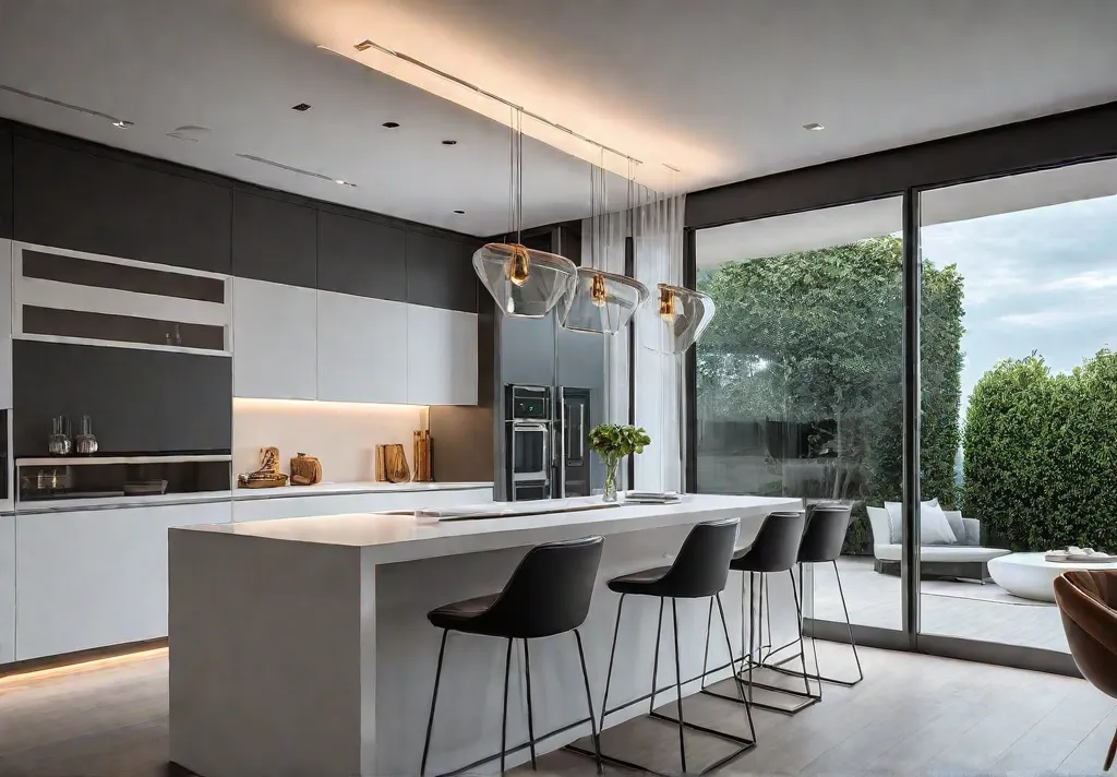 A contemporary kitchen featuring a blend of task and ambient lighting Sleekfeat