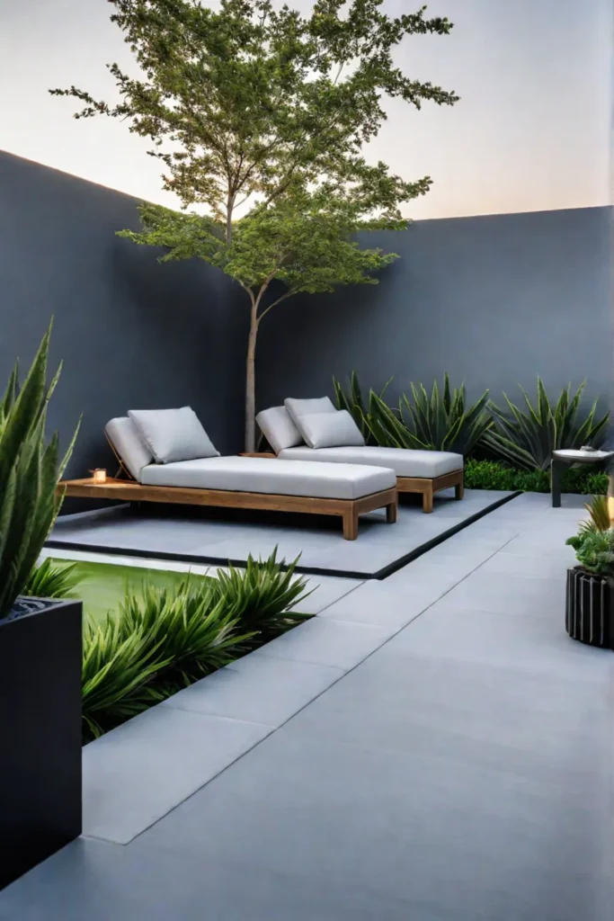 A contemporary patio design with a clean sophisticated aesthetic