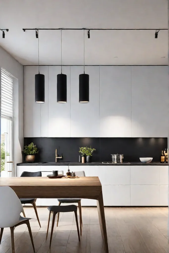 A minimalist kitchen that showcases a few carefully chosen budgetfriendly decor accents