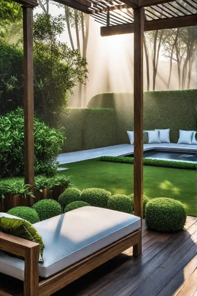 A patio design that seamlessly integrates natural elements for a peaceful outdoor