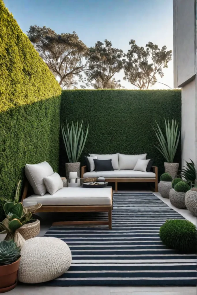 A patio design that showcases a modern streamlined aesthetic with a focus