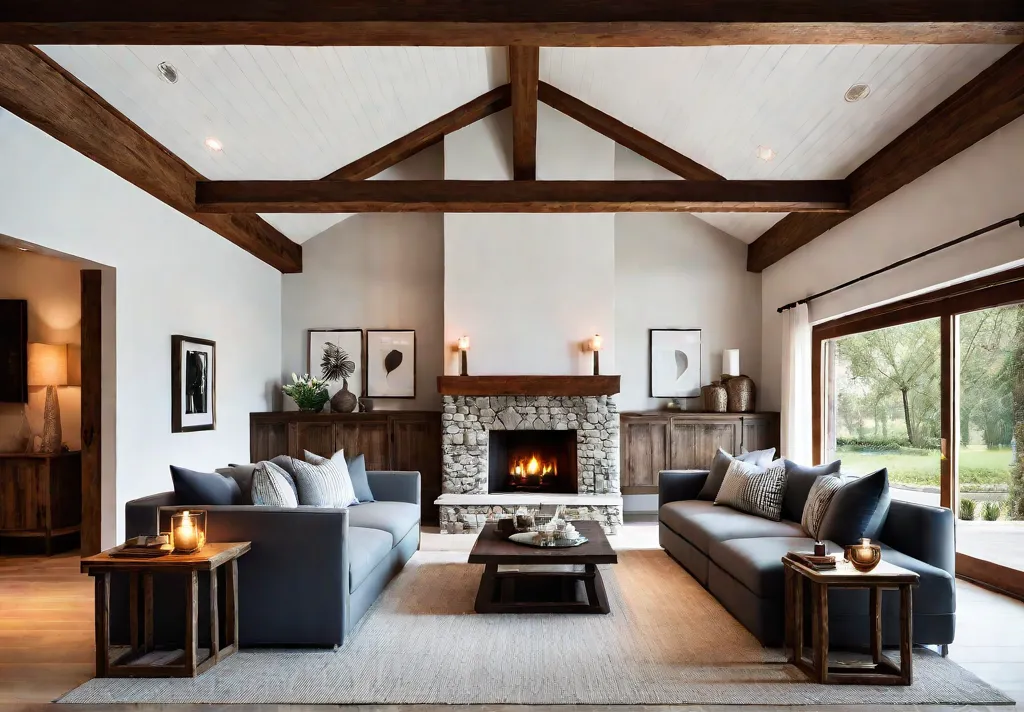 A rustic living room bathed in the warm glow of Edison bulbfeat