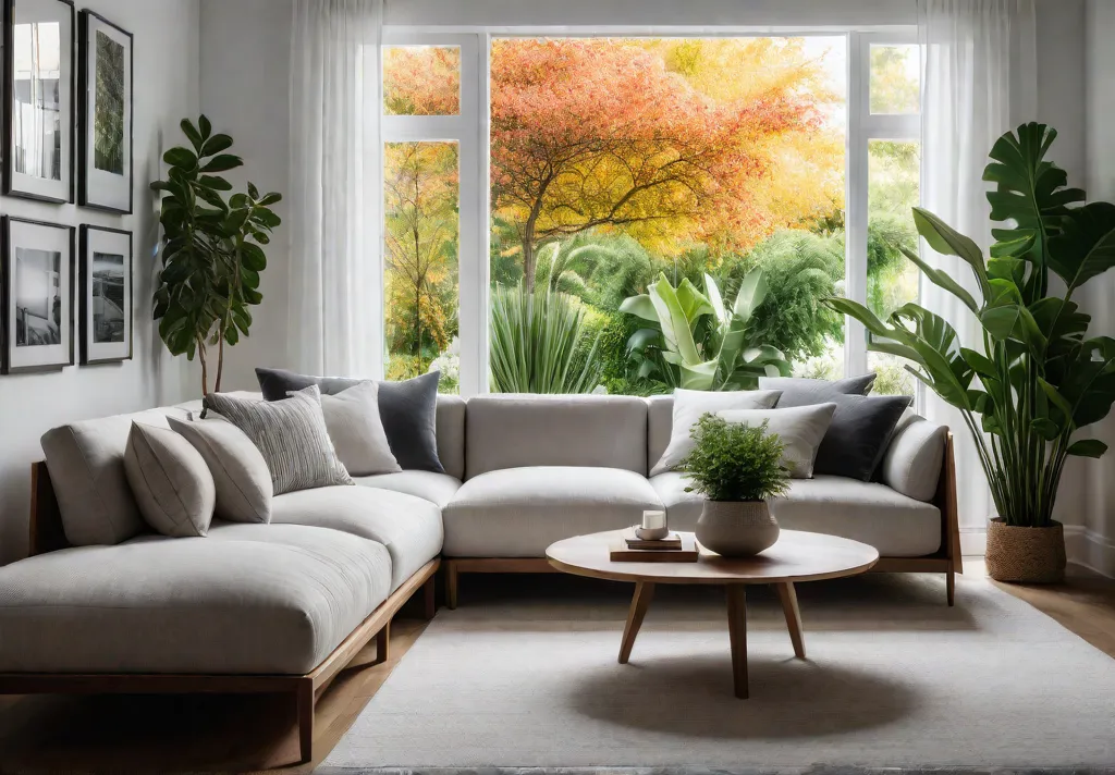 A serene living room bathed in natural light featuring large windows abundantfeat