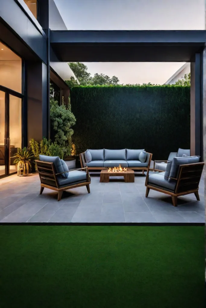 A visually appealing patio space featuring patio furniture made from ecoconscious renewable