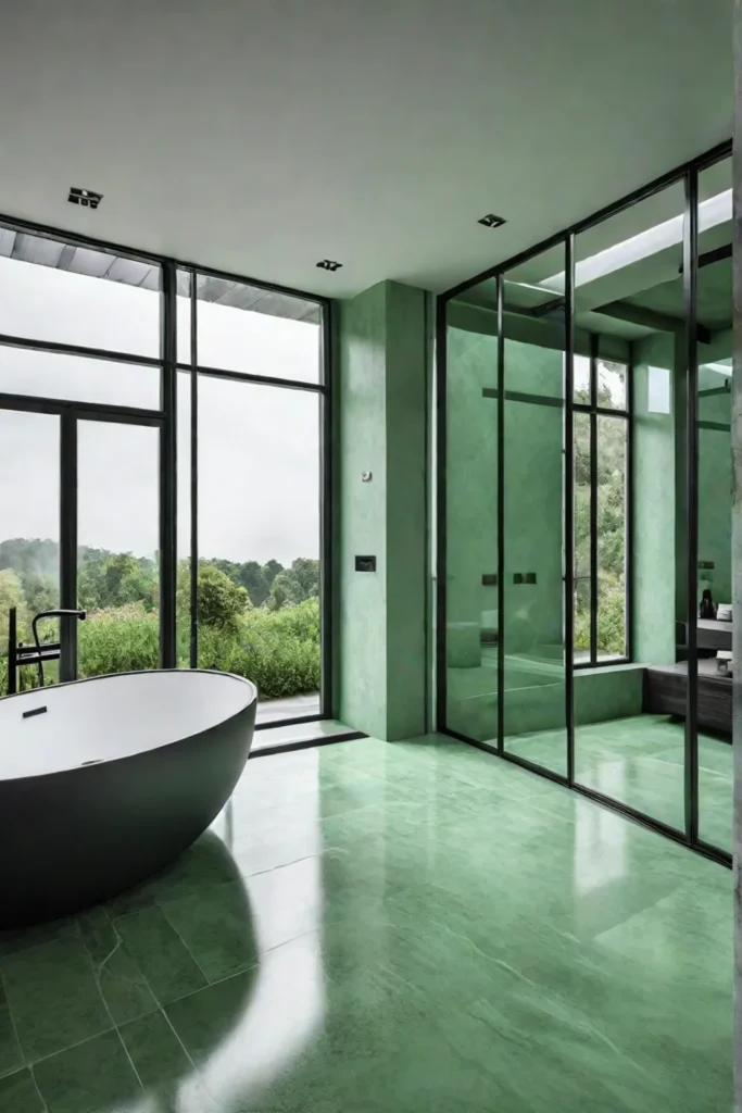 Bathroom with biophilic design and natureinspired elements