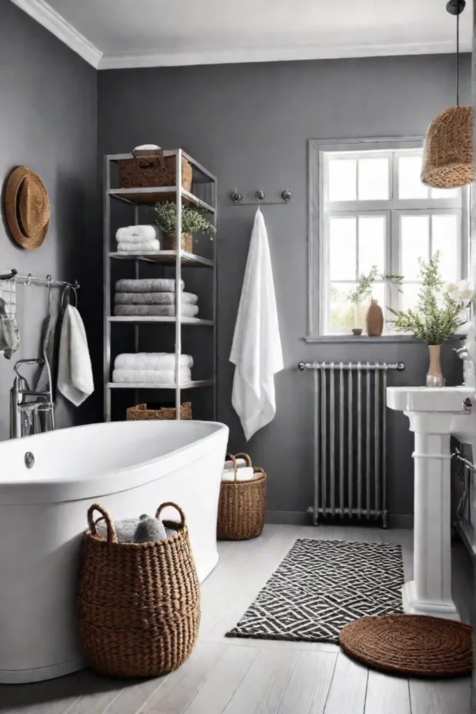 Bathroom with textiles and accessories