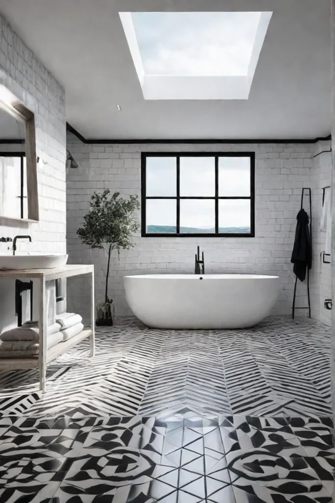 Bathroom design with personality through patterned tiles