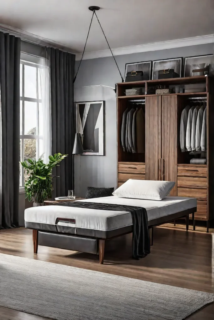 Convertible furniture for spacesaving bedroom design