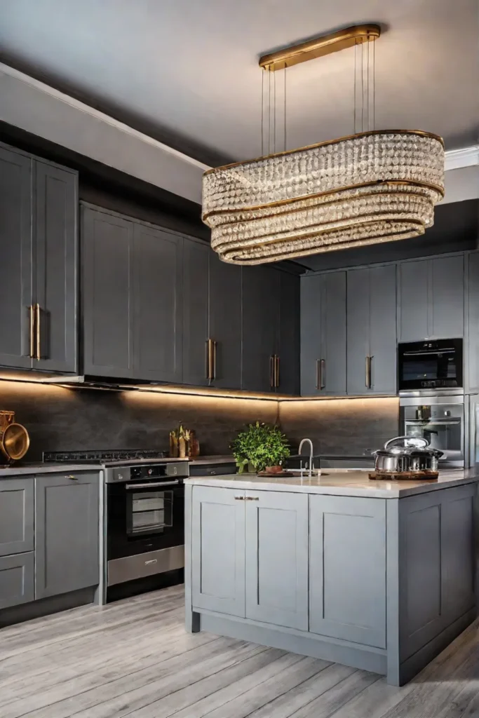 Entertaining kitchen with dimmers and accent lighting