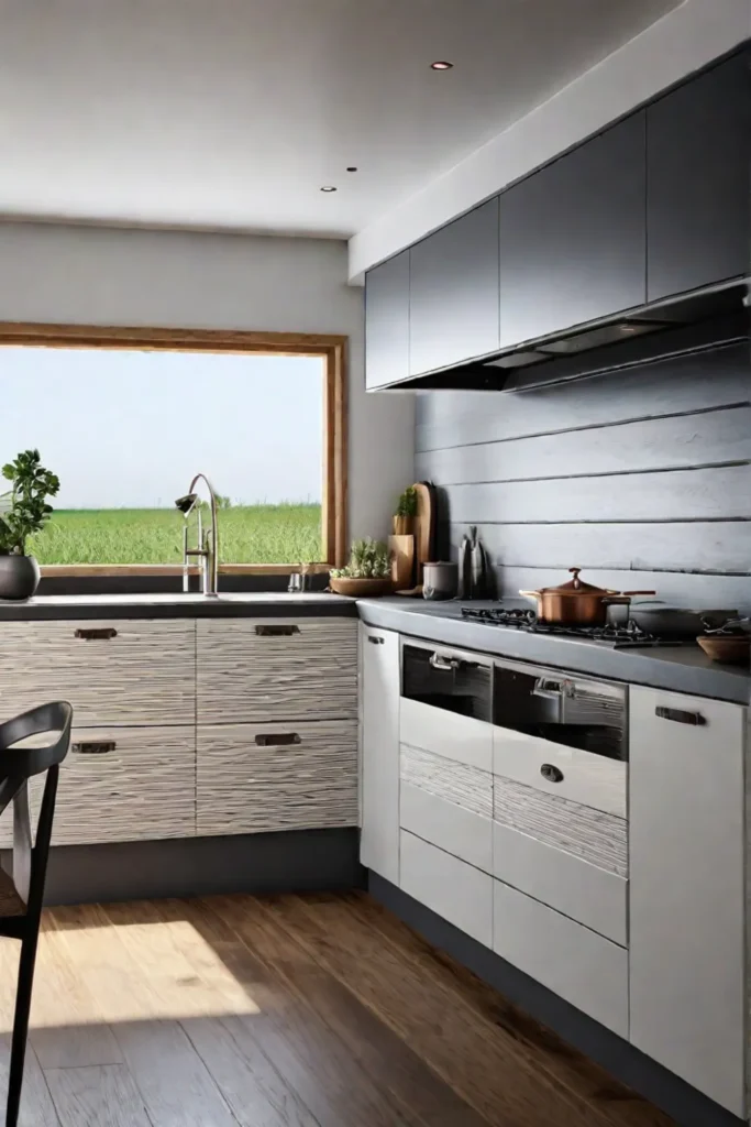 Environmentally conscious kitchen with sustainable storage solutions