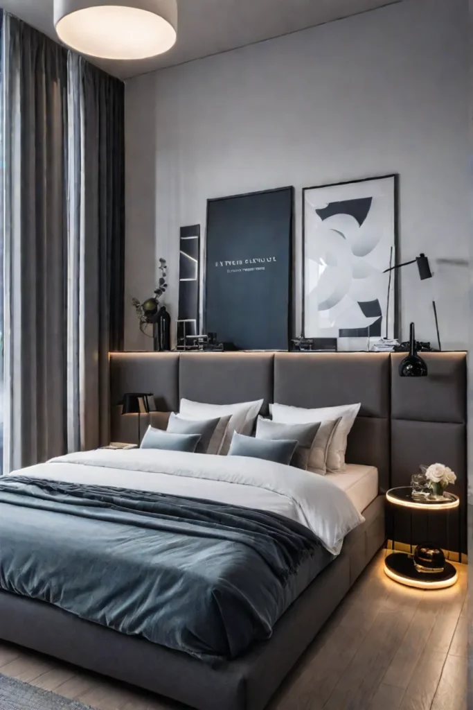 Futureproofed bedroom with adaptable furniture and smart home technology