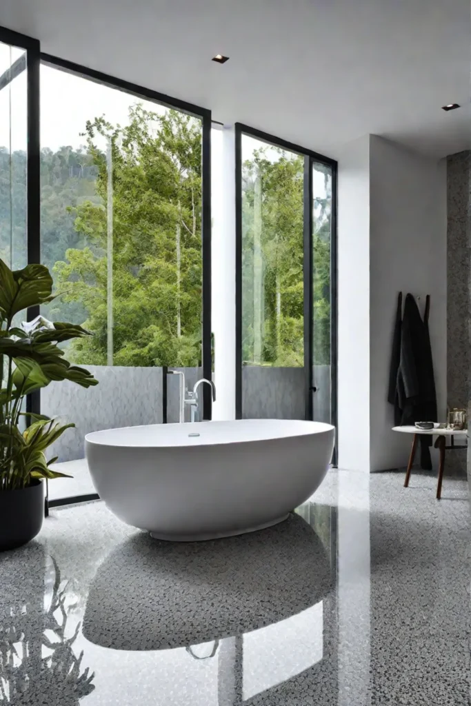 Indooroutdoor bathroom design with natural elements