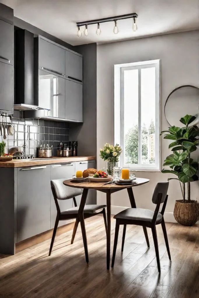 Kitchen with a breakfast nook for enjoying meals