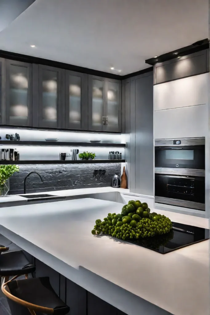 Kitchen with dimmercontrolled lighting