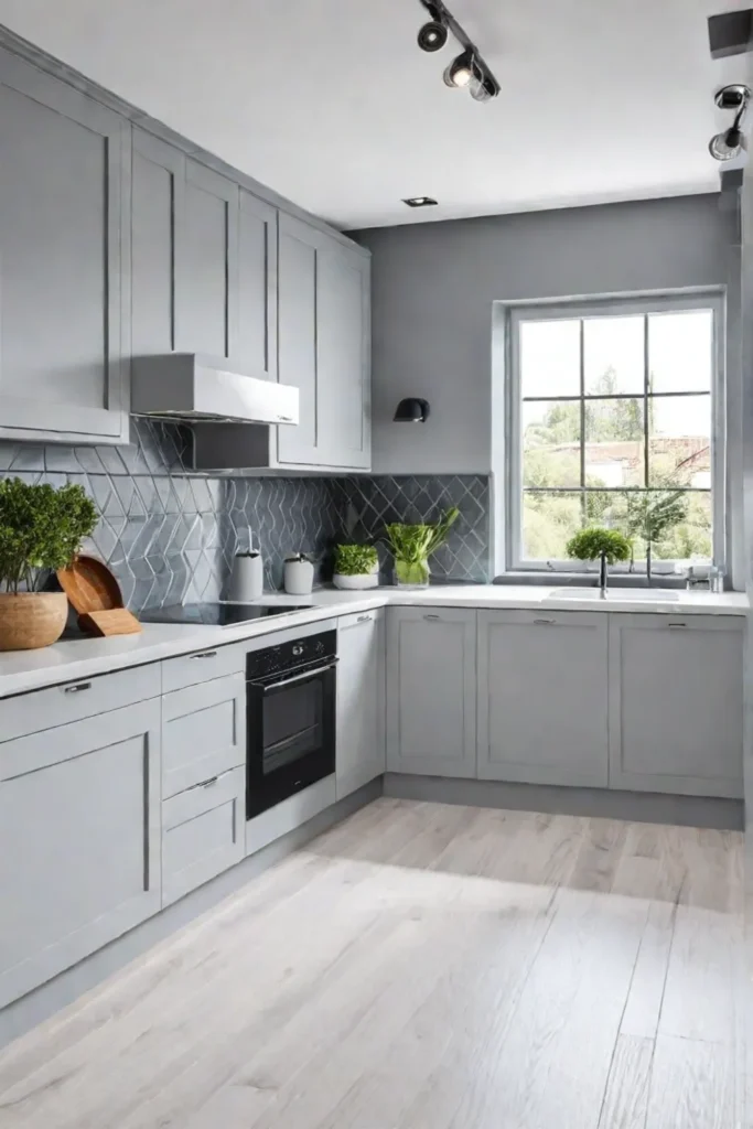 Kitchen with lightcolored finishes for enhanced brightness