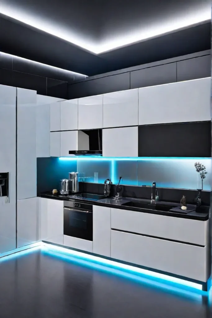 Kitchen with modular storage cabinets