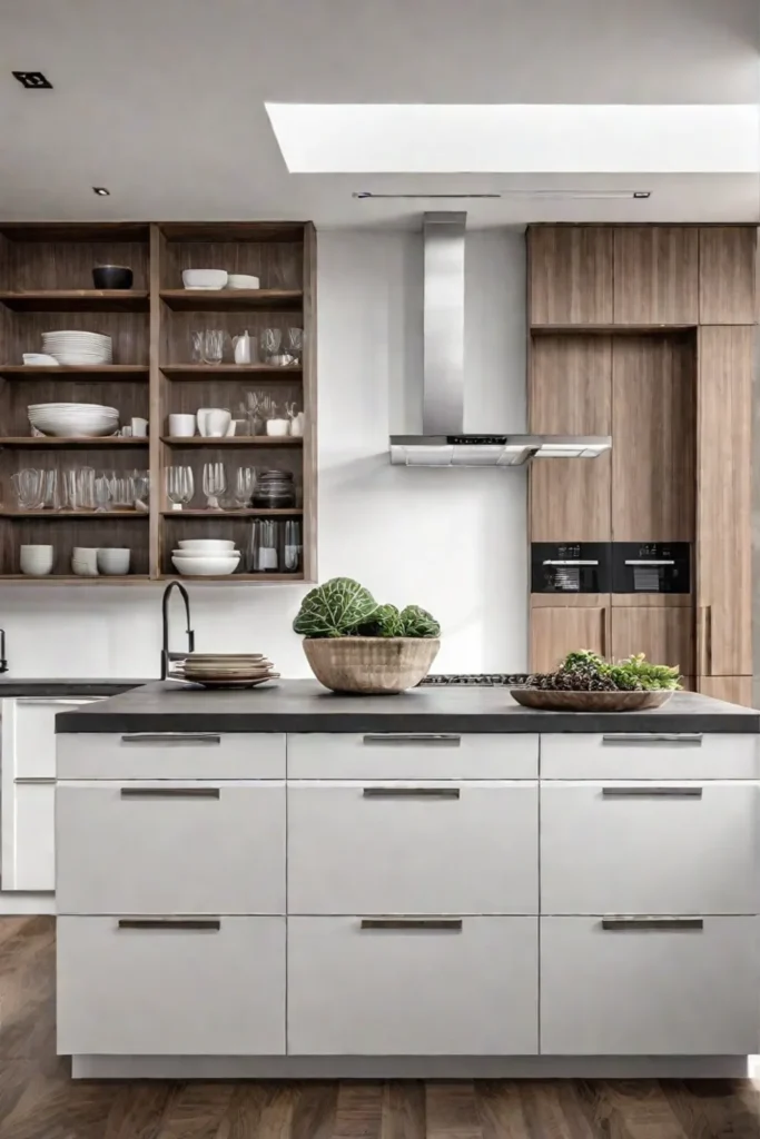 Kitchen with optimized vertical storage