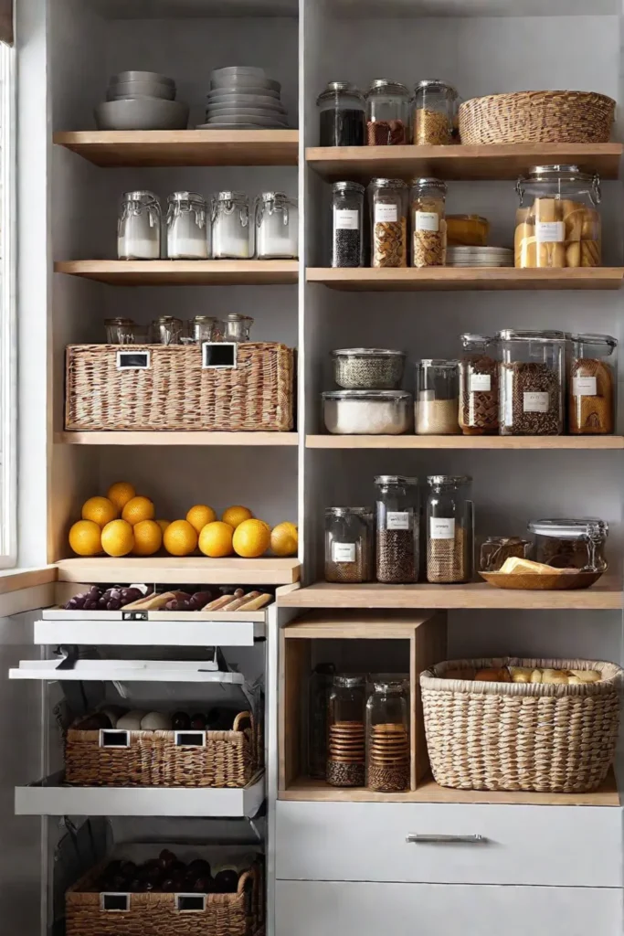 Kitchen with organized pantry