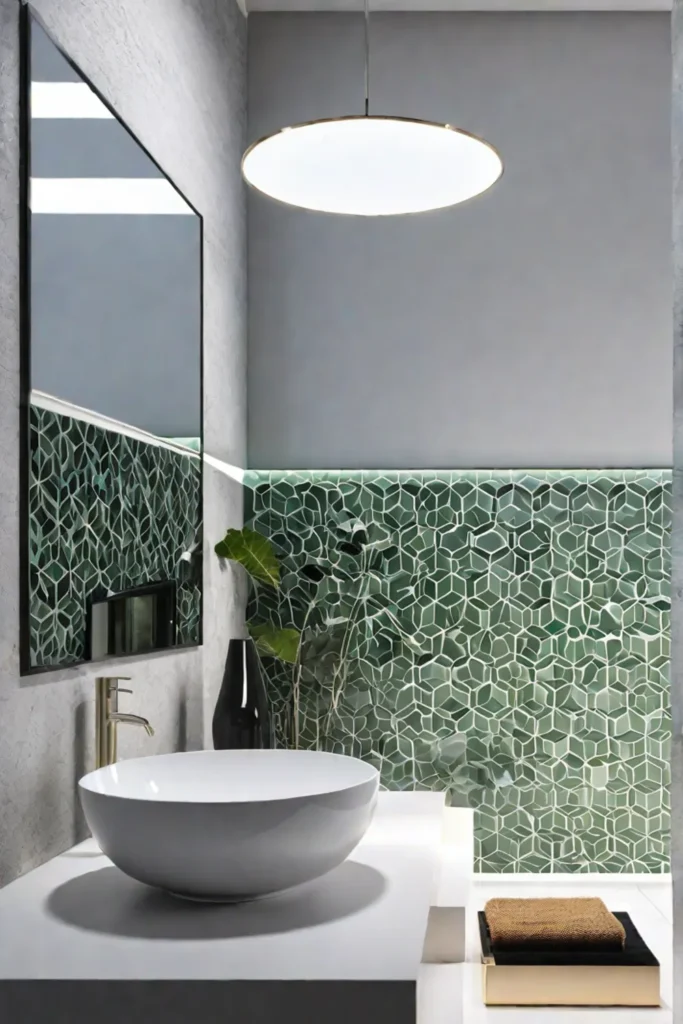 Minimalist bathroom with geometric shapes