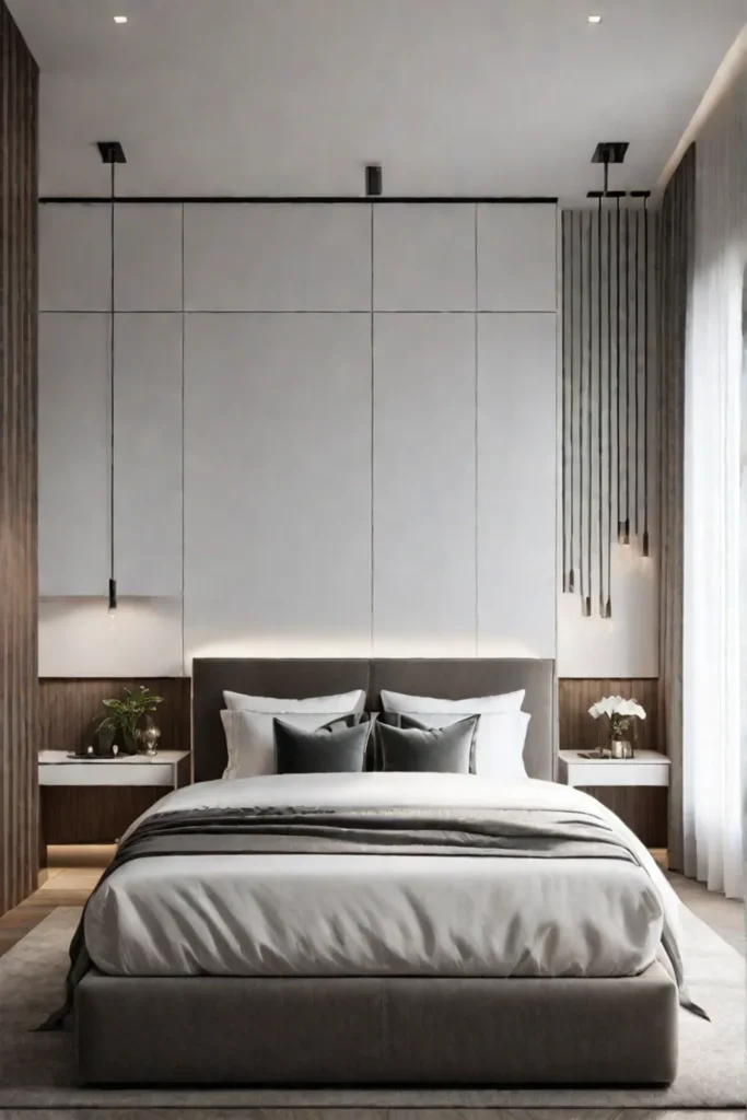 Minimalist bedroom with emphasis on clean lines and organization