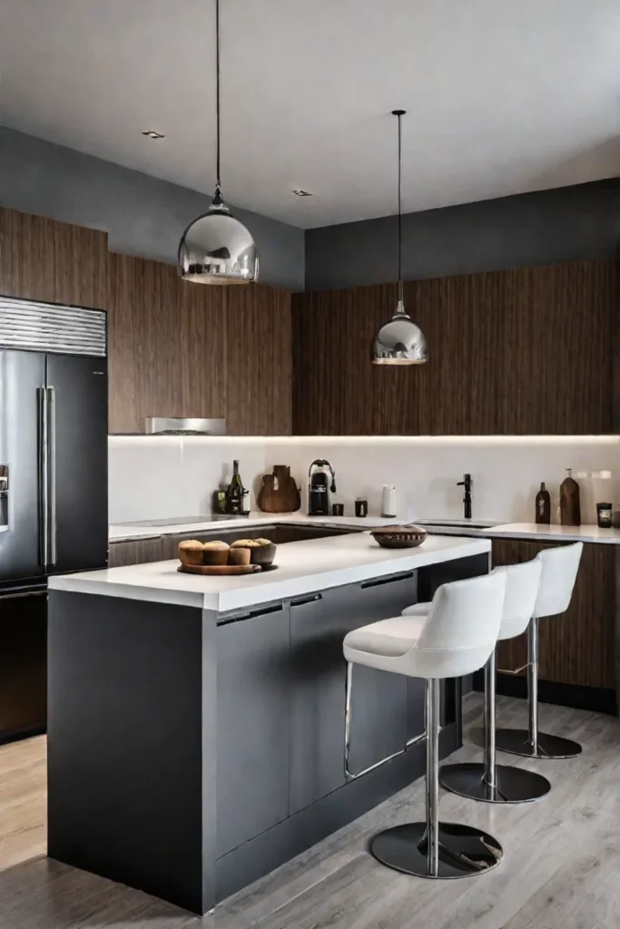 Modern kitchen maximizing space and functionality with clever storage solutions