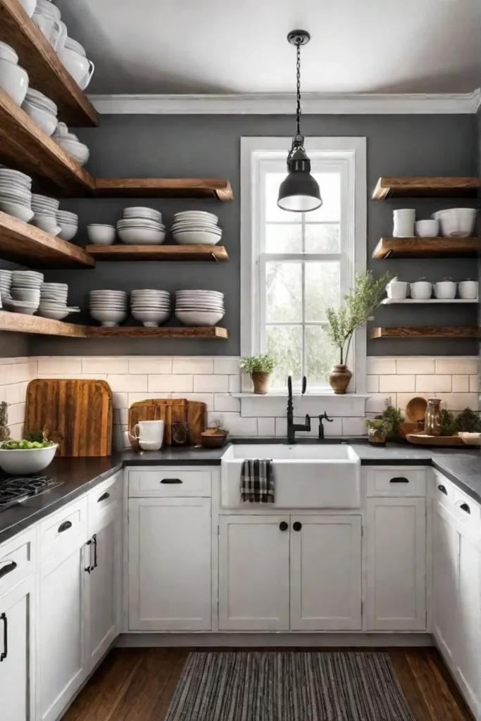 Rustic kitchen with charming storage solutions