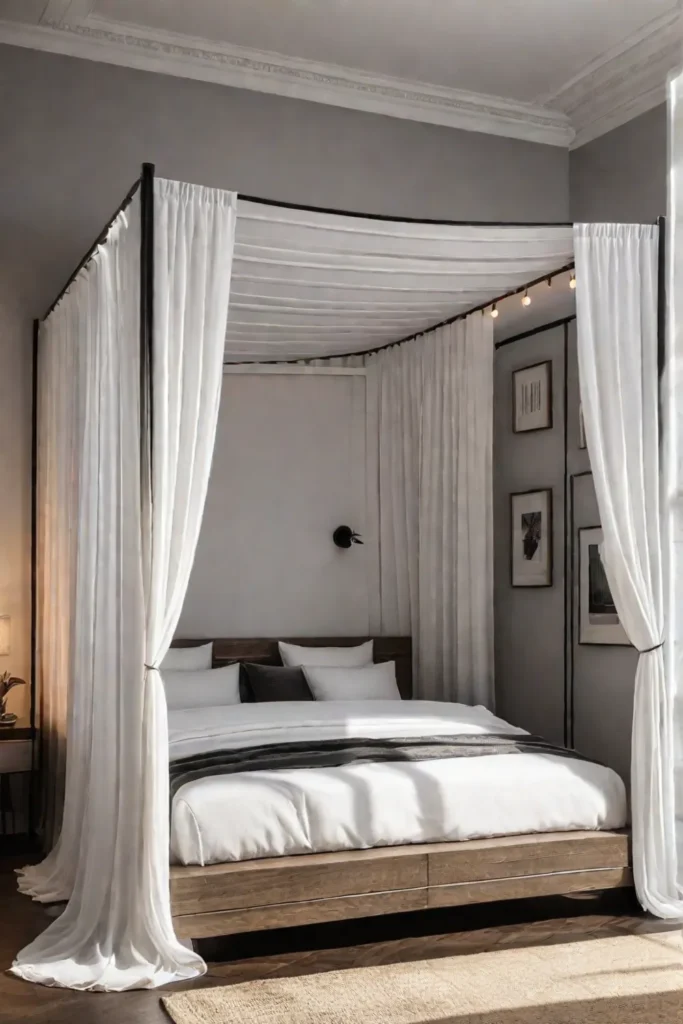 Small bedroom with canopy bed