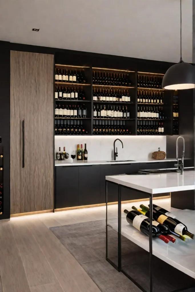 Wine storage solutions in the kitchen