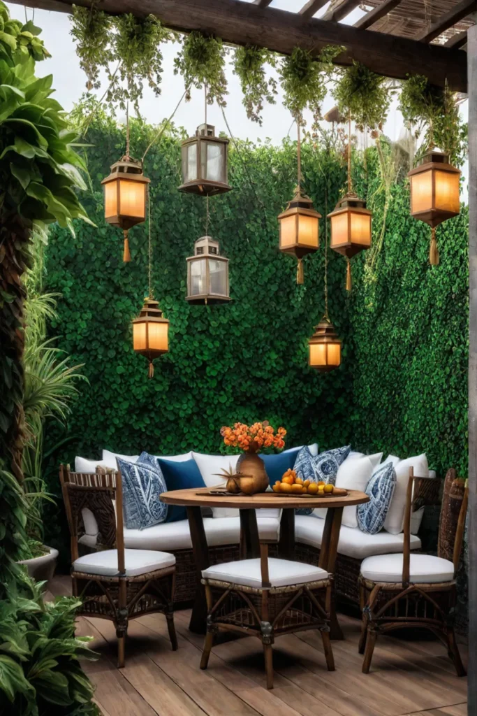 bohemian patio decor eclectic outdoor living patio with colorful patterns and textures