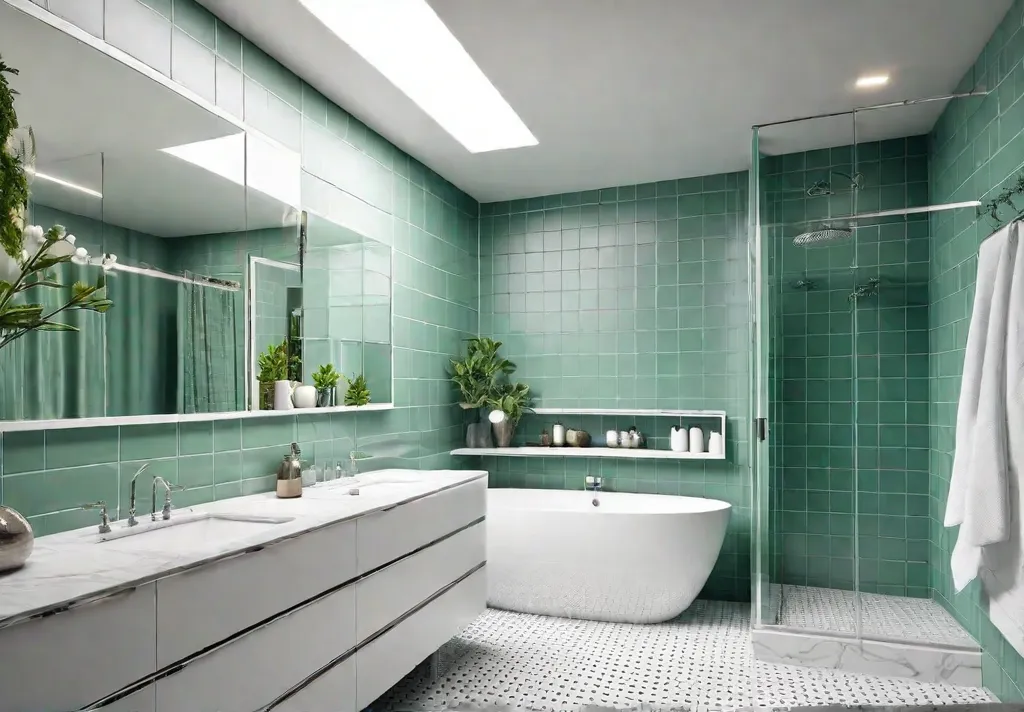 A dated bathroom with avocado green fixtures and peeling linoleum transforms intofeat
