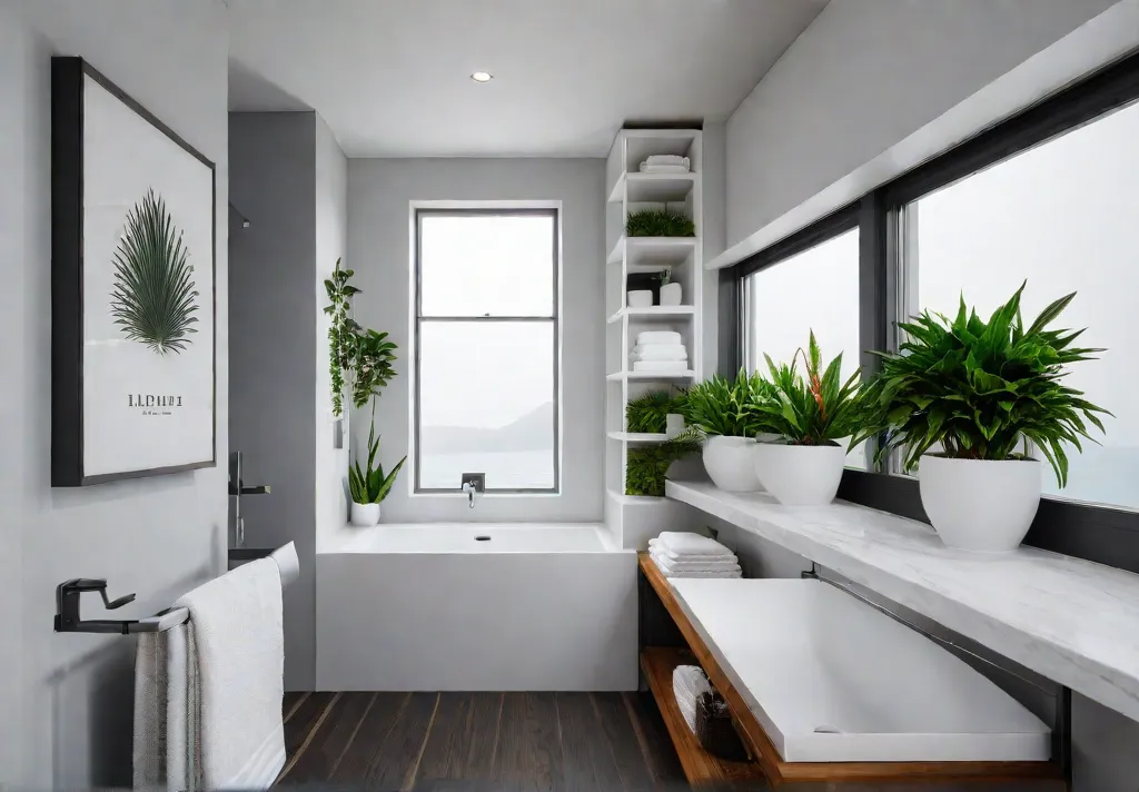A small bathroom flooded with natural light featuring a wallmounted sink compactfeat