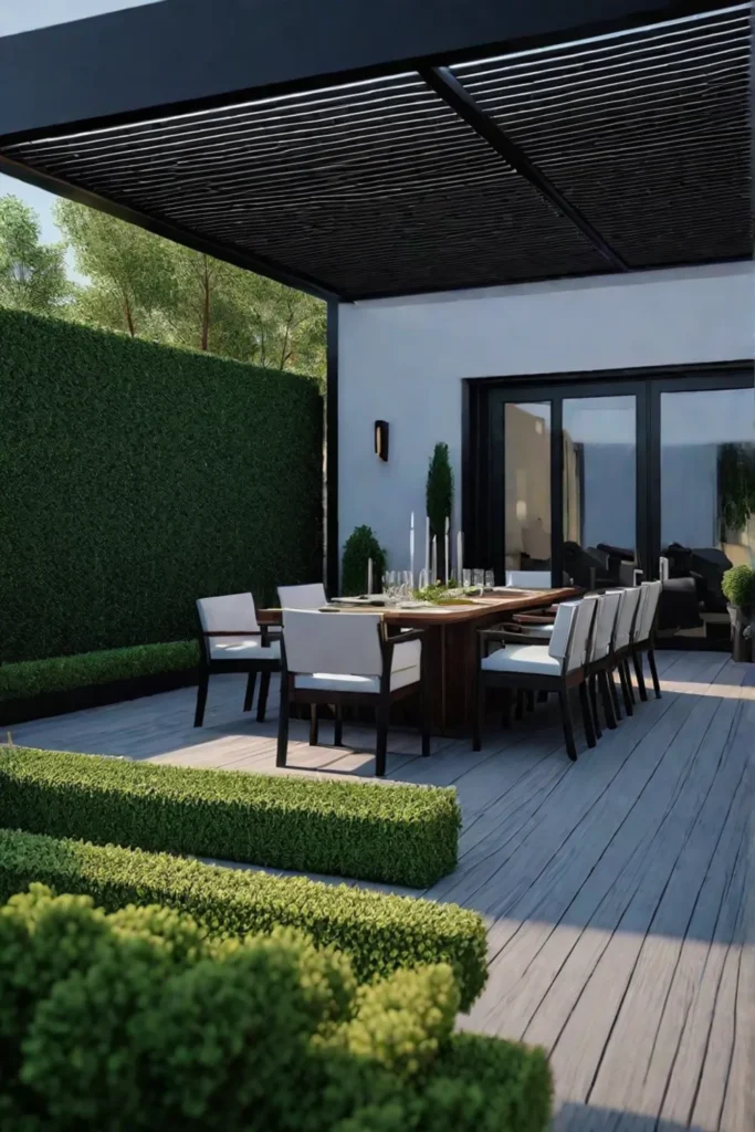 Adaptable outdoor space with modular elements