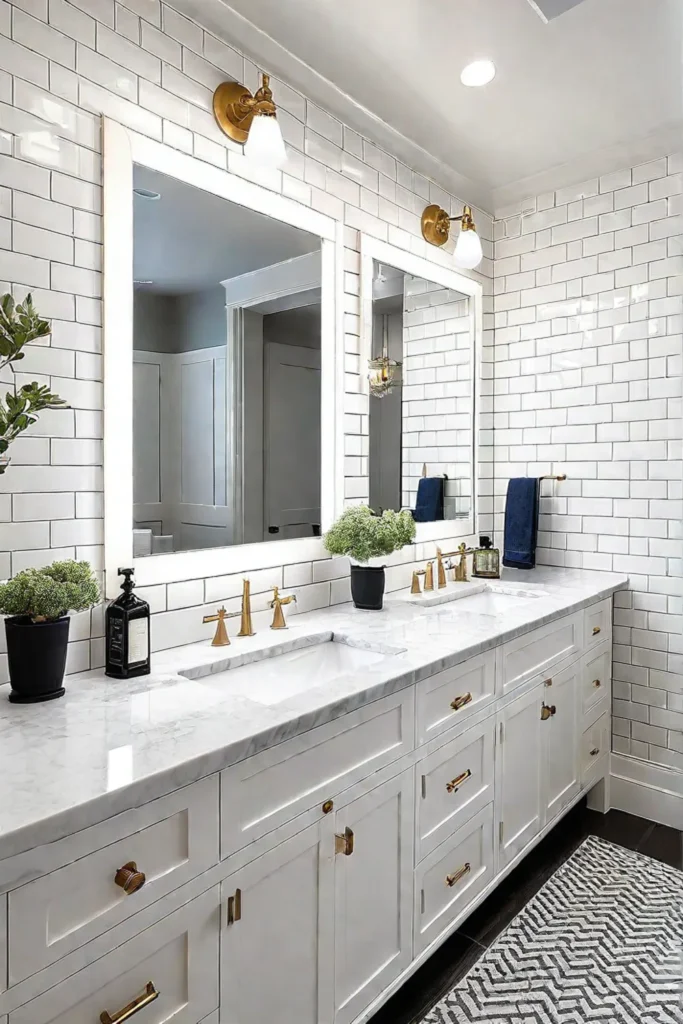 Bathroom remodel with classic and contemporary design elements