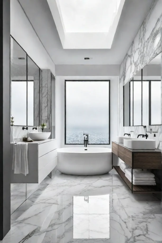 Bathroom with budgetfriendly porcelain tile