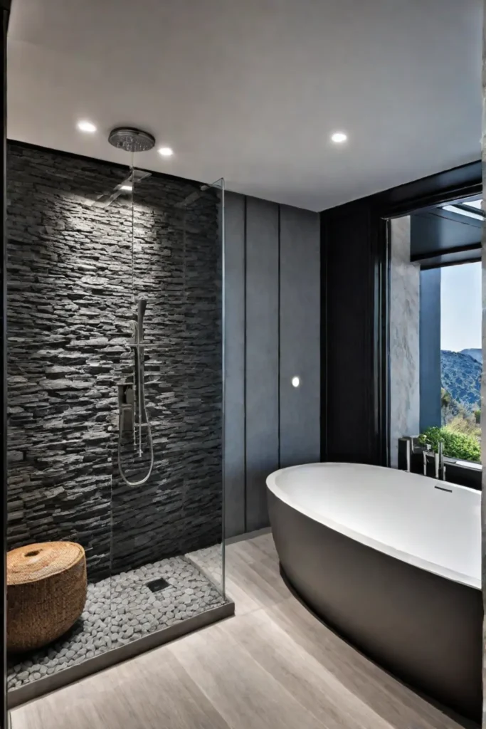 Bathroom with natural stone