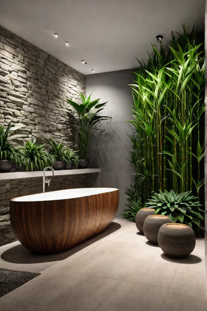 Bathroom with natural textures